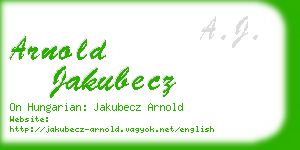 arnold jakubecz business card